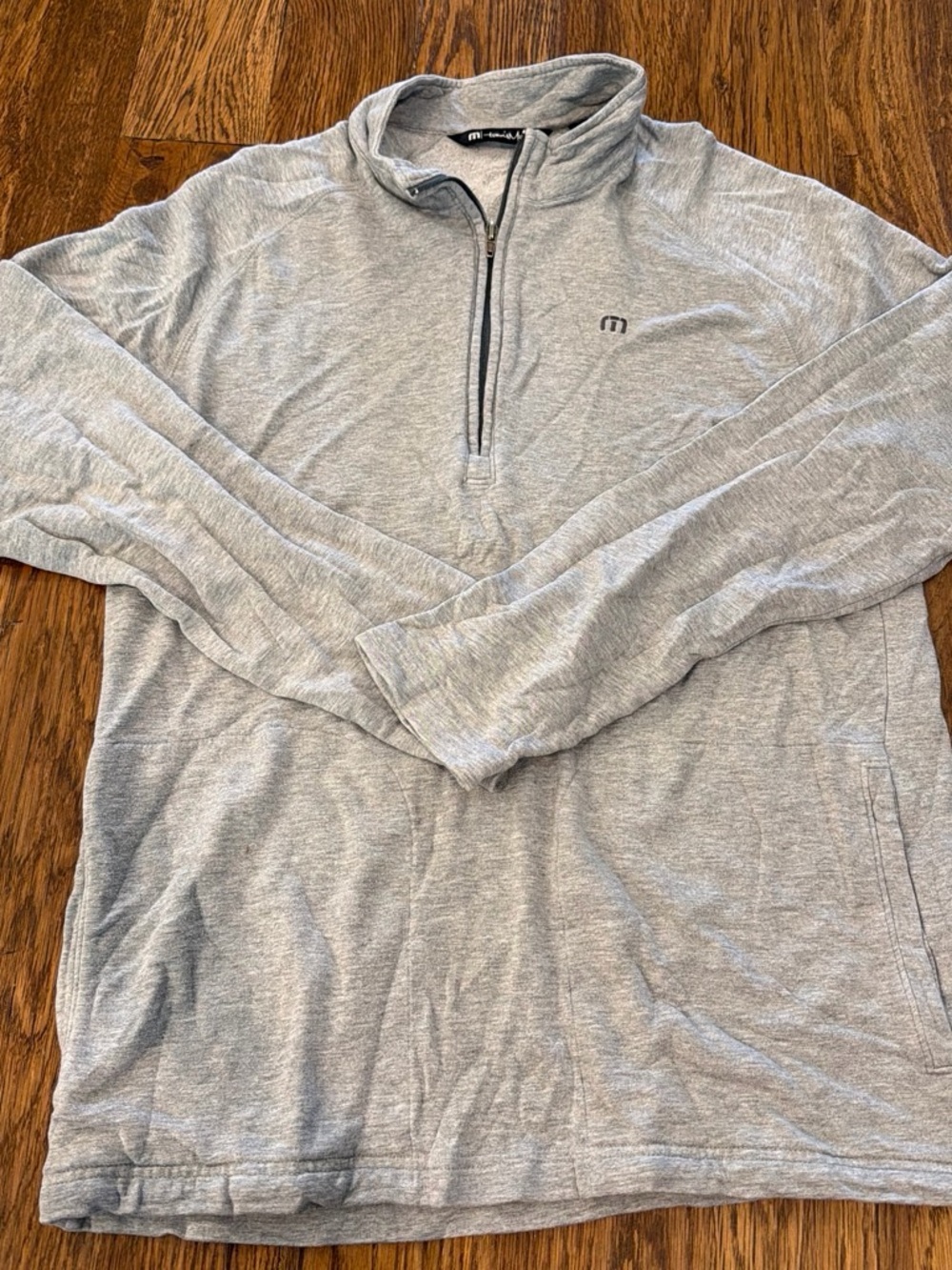 Travis Mathew Men's Heather Light Gray Quarter-Zip Pullover